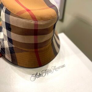 Burberry Brown Check Print Bucket Hat.  Very gently worn!